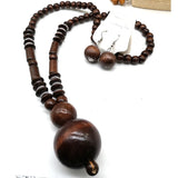 African Wooden Beads Necklace - Handmade Jewelry