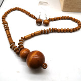 African Wooden Beads Necklace - Handmade Jewelry
