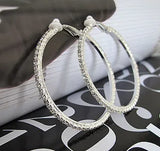 Clip Earrings Rhinestone Circle Brincos No Pierced Ear 5.5cm