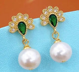 Natural Fresh Water Pearl Stud Earrings - 925 Sterling Silver