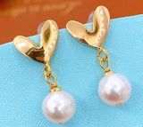 Natural Fresh Water Pearl Stud Earrings - 925 Sterling Silver