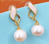 Natural Fresh Water Pearl Stud Earrings - 925 Sterling Silver