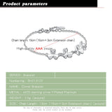 925 Sterling Silver Zircon Flower Pendant Bracelet