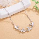 925 Sterling Silver Zircon Flower Pendant Bracelet