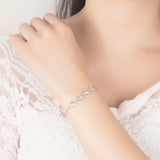 925 Sterling Silver Zircon Flower Pendant Bracelet