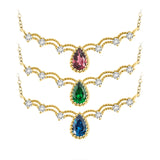 925 Silver Necklace with Natural Drop Garnet Pendant