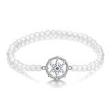 925 Silver Snowflake Moonstone Bracelet - Forever Love