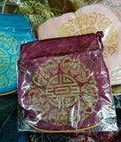 5'' Oval Embroidery Brocade Silk Coin Bags Purse Necklace Jewelry Bags Wallet