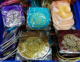 5'' Oval Embroidery Brocade Silk Coin Bags Purse Necklace Jewelry Bags Wallet