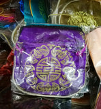 5'' Oval Embroidery Brocade Silk Coin Bags Purse Necklace Jewelry Bags Wallet