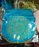5'' Oval Embroidery Brocade Silk Coin Bags Purse Necklace Jewelry Bags Wallet