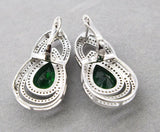 Freshwater Pearl Green Zircon Earrings Nature Beads