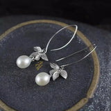 Freshwater Pearl Rice Earrings 8-10mm S925 Hook Beads Nature