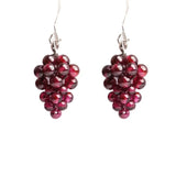 Red Garnet Round Hook Earrings Beads