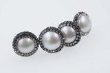 Freshwater Pearl Earrings Zircon 10-13mm Beads Nature