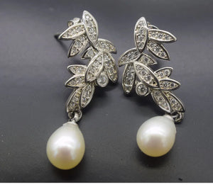 Freshwater Pearl Rice Hook Earrings 7-9mm Beads