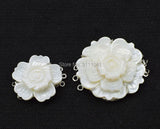 White/Black Sea Shell Flower Clasp Hook for Jewelry Findings DIY Necklace
