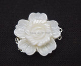 White/Black Sea Shell Flower Clasp Hook for Jewelry Findings DIY Necklace