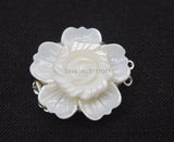White/Black Sea Shell Flower Clasp Hook for Jewelry Findings DIY Necklace