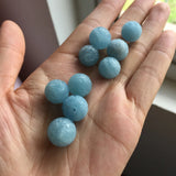 Aquamarine Carved Round Beads 10/12/14/16MM DIY Jewelry