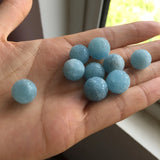 Aquamarine Carved Round Beads 10/12/14/16MM DIY Jewelry