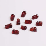 Strawberry Quartz Labradorite Garnet Fox Pendant Bead