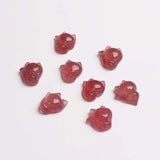 Strawberry Quartz Labradorite Garnet Fox Pendant Bead
