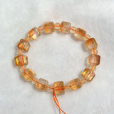 Yellow Citrine Bracelet Square/Round 8/9/10mm Beads