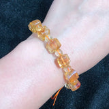 Yellow Citrine Bracelet Square/Round 8/9/10mm Beads