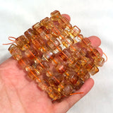 Yellow Citrine Bracelet Square/Round 8/9/10mm Beads