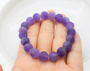 10mm Amethyst Round Bracelet 7.5in Beads Xmas