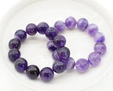 14mm Amethyst Round Bracelet 7.5in Beads Xmas Gift