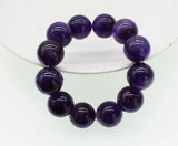 14mm Amethyst Round Bracelet 7.5in Beads Xmas Gift
