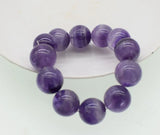 14mm Amethyst Round Bracelet 7.5in Beads Xmas Gift