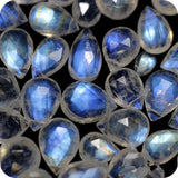 Rainbow Moonstone Flat Drop Faceted Beads for DIY Jewelry Making Wholesale