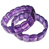 Amethyst Square Bead Bracelet 7.5inch - Xmas Woman Gift