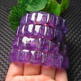 Amethyst Square Bead Bracelet 7.5inch - Xmas Woman Gift