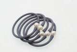 10-11mm Freshwater Pearl & Grey Silicone Bracelet 7.5in
