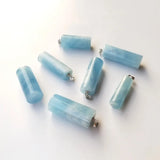 Aquamarine Pillar Pendant Loose Beads for DIY Jewelry Making