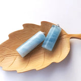 Aquamarine Pillar Pendant Loose Beads for DIY Jewelry Making