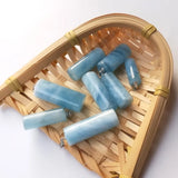 Aquamarine Pillar Pendant Loose Beads for DIY Jewelry Making