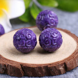Round Charoite Loose Beads for Jewelry Making Necklace