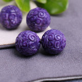 Round Charoite Loose Beads for Jewelry Making Necklace