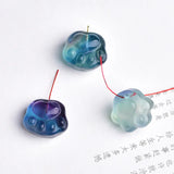 Fluorite Cat Foot 15mm Carved Pendant Loose Beads