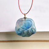 Fluorite Cat Foot 15mm Carved Pendant Loose Beads