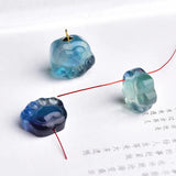 Fluorite Cat Foot 15mm Carved Pendant Loose Beads