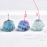 Fluorite Cat Foot 15mm Carved Pendant Loose Beads