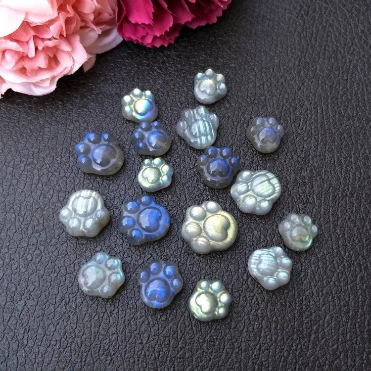 Labradorite Cat Foot Loose Beads 13-14mm for Jewelry Necklace