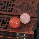 Red Agate Loose Beads 12/14/16mm Round Carved for Jewelry Making