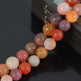 Red Agate Loose Beads 12/14/16mm Round Carved for Jewelry Making